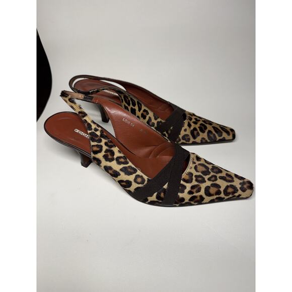 Donald J Pliner Shoes Womens Size 8 Leopard Slingback Pointed Toe Heels LOIS S4 - Picture 2 of 15